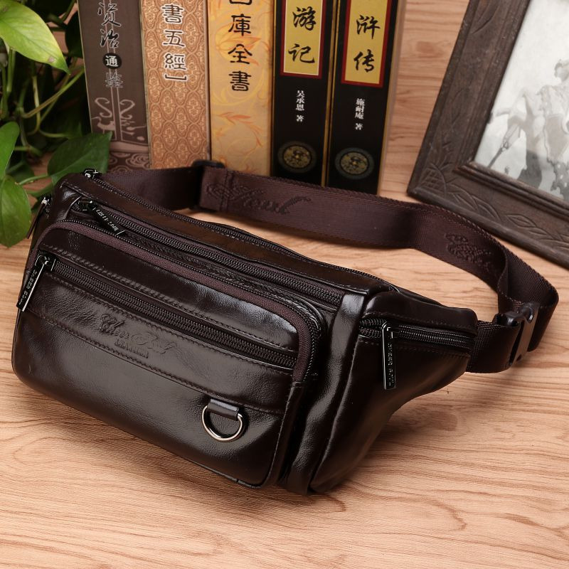 Leather Belt Braided - الرجال الخصر فاني أكياس حبال حقيبة