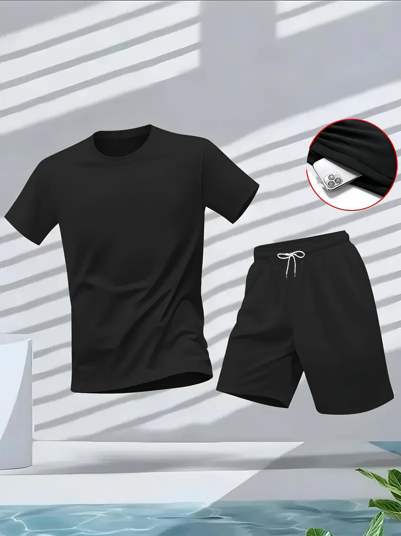 Men'S Fashion Essentials - طقم بدلة رجالي من قطعتين، تصميم