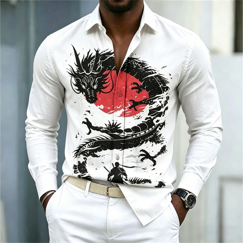 Mens Fashion Casual - قميص رجالي جديد لعام 2026 بنمط