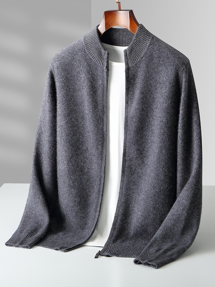 Men'S Fashion Zip Sweater - الخريف الشتاء الرجال وو سترة سحابات