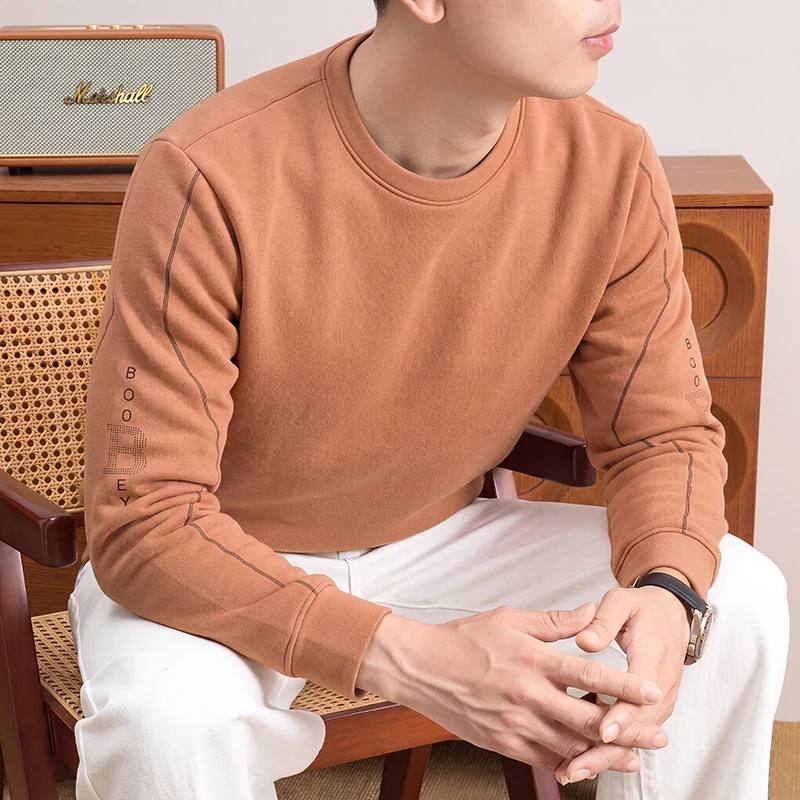 Mens Fashion Casual - قميص رجالي يومي برقبة دائرية وأكمام