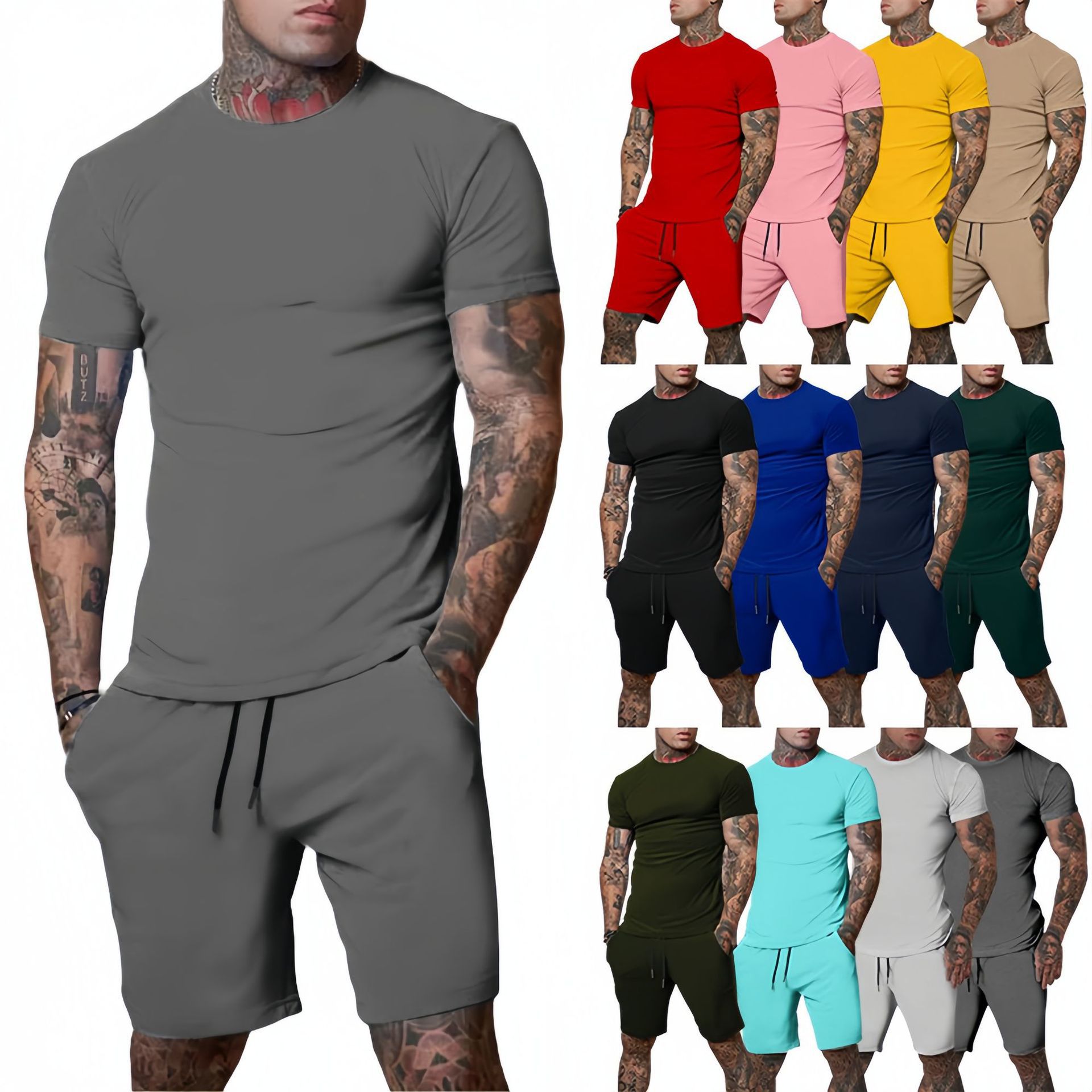 Men'S Fashion Essentials - بدلة رياضية صيفية أنيقة وعصرية للرجال،