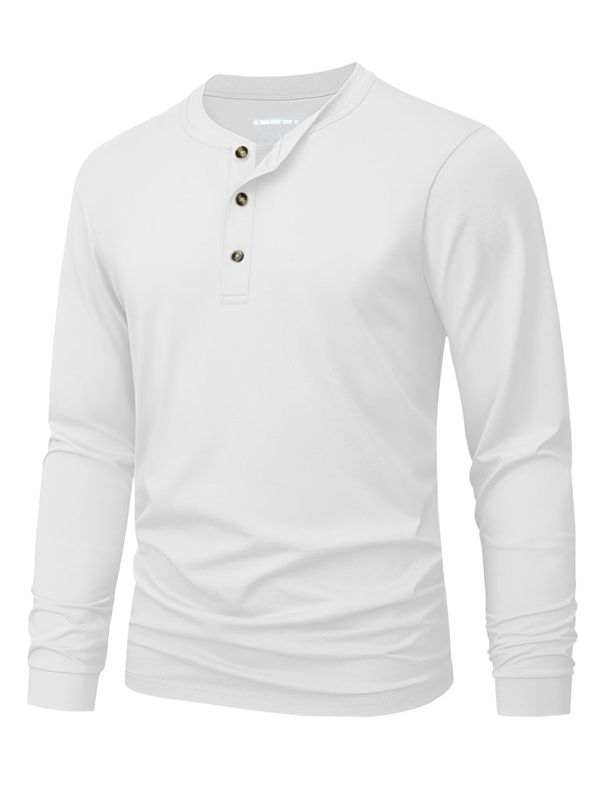 Mens Fashion Casual - تي شيرت هينلي للرجال بسيط بلون