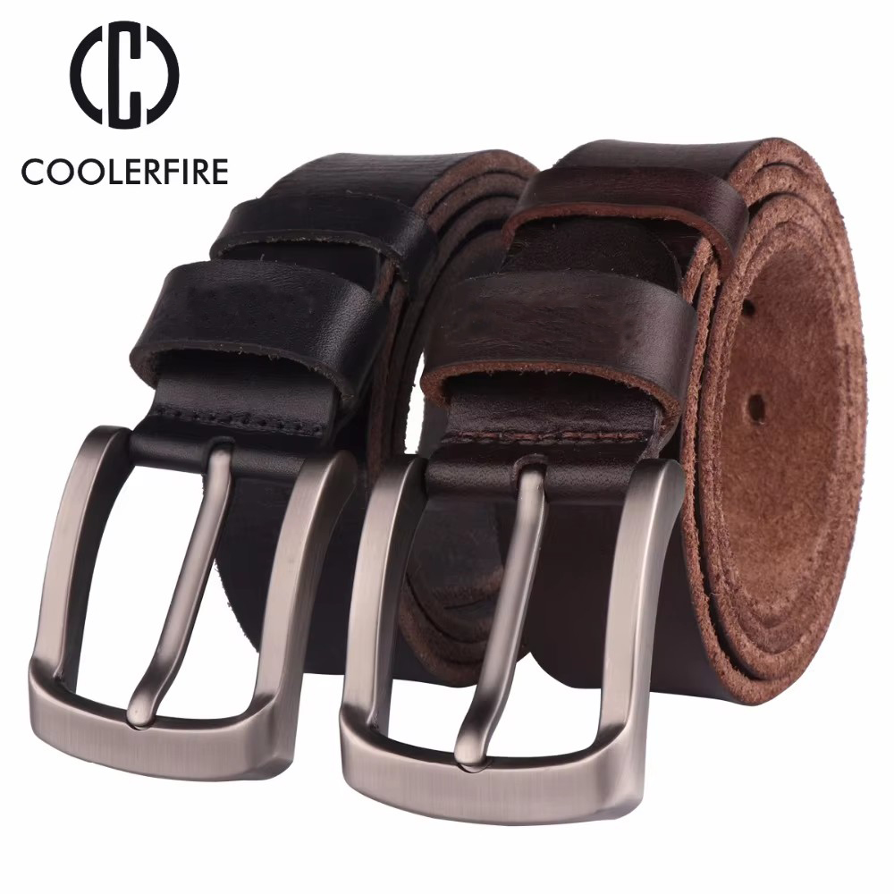 Leather Belt Braided - CCOOLERFIRE حزام الرجال الحبوب الكاملة 100%