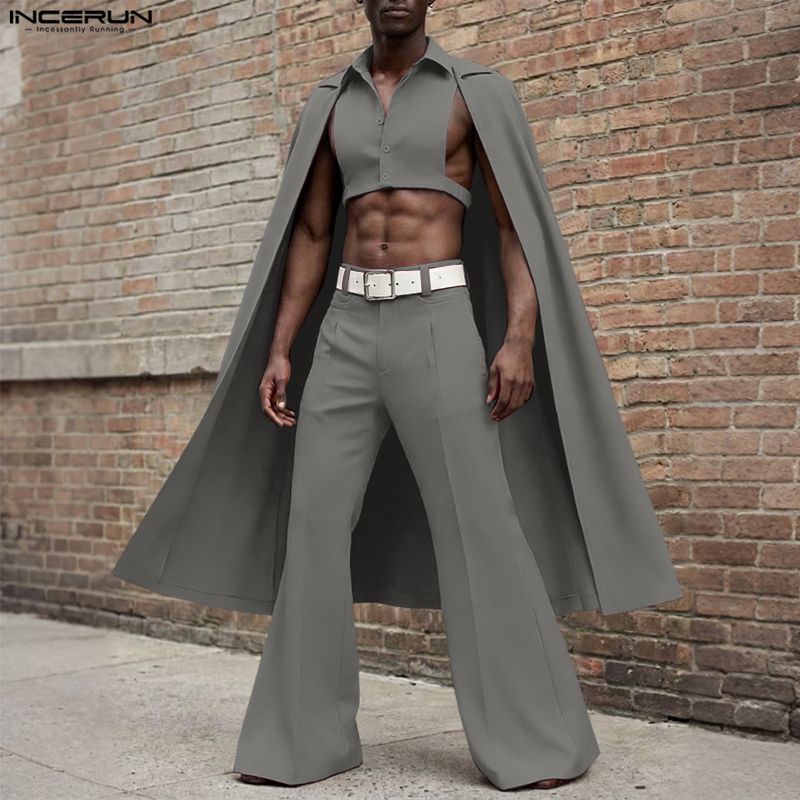 طقم رجالي من INCERUN بلون موحد - مراجعة Men'S Fashion 2026 وسعره