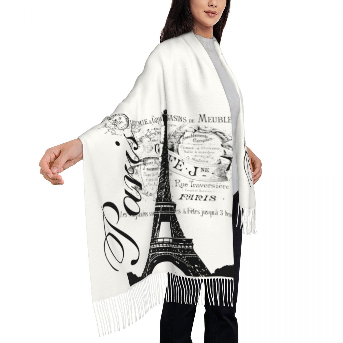 مخصص مطبوعة خمر برج ايفل وشاح  - مراجعة Paris Men'S Fashion وسعره