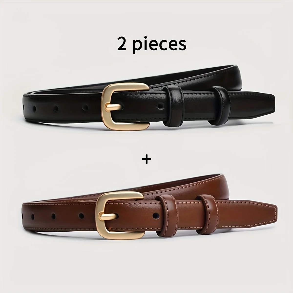 حزام كاجوال مكون من قطعتين مع  - مراجعة Leather Belt Braided وسعره