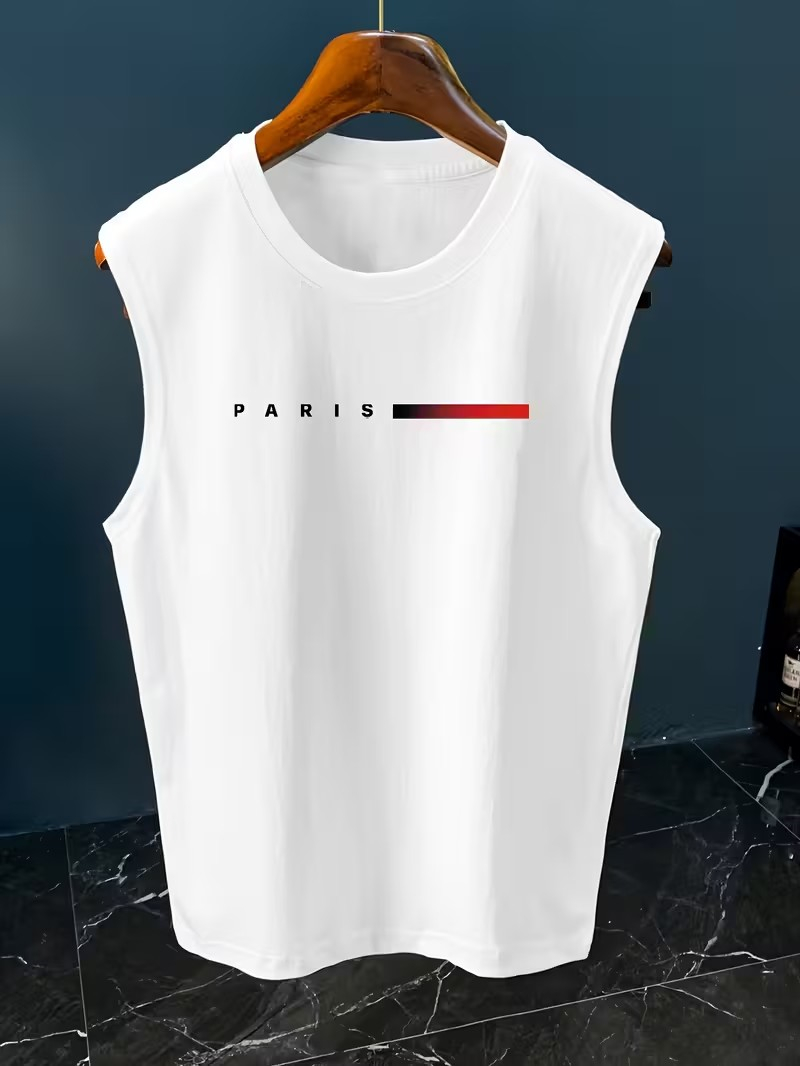 قميص رجالي بدون أكمام بتصميم ب - مراجعة Paris Men'S Fashion وسعره
