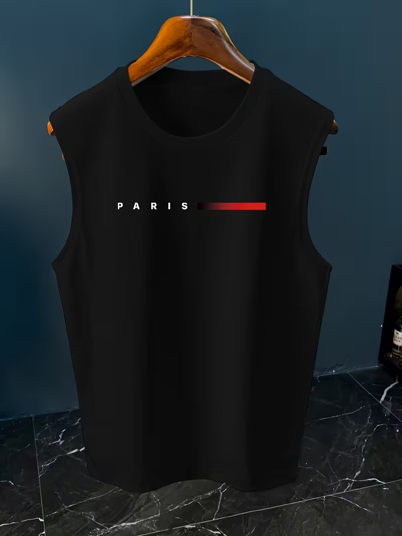 قميص رجالي بدون أكمام بتصميم ب - مراجعة Paris Men'S Fashion وسعره
