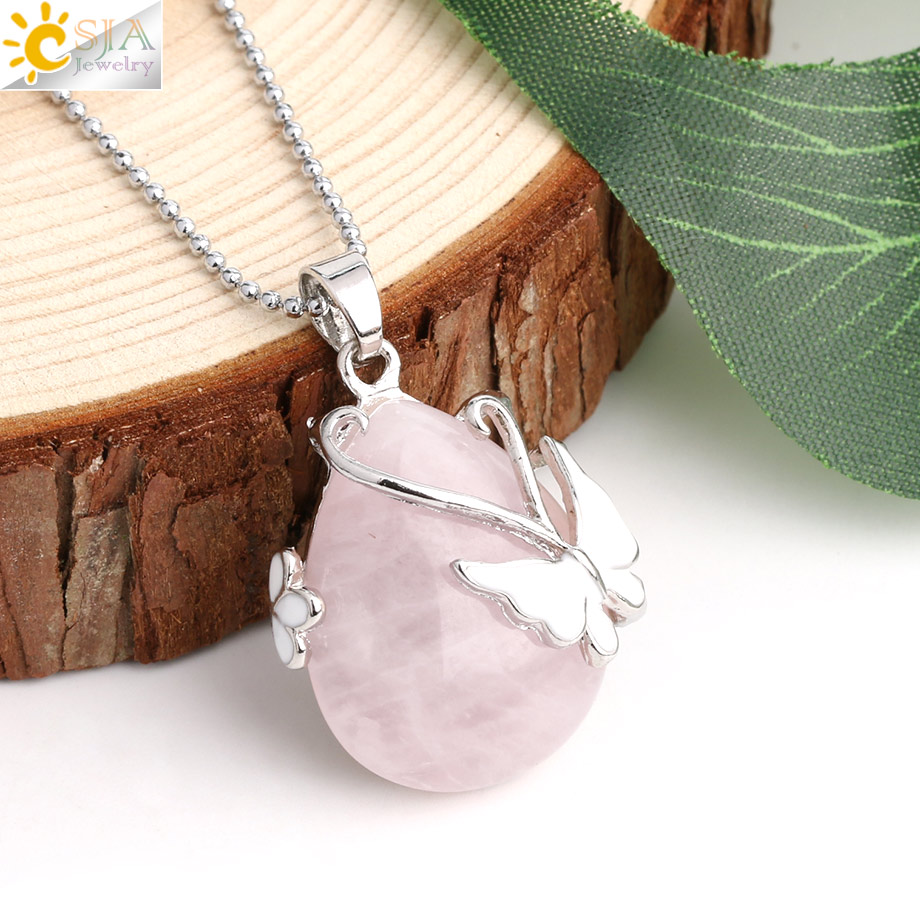 قلادة CSJA على شكل فراشة مع قل - مراجعة Men'S Fashion Jewelry وسعره