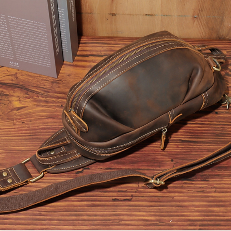 حقيبة صدر للرجال من الجلد الطب - مراجعة Men'S Fashion Bag وسعره